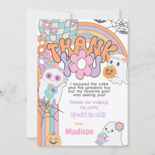 Hippie Halloween Thank You Card (Front)