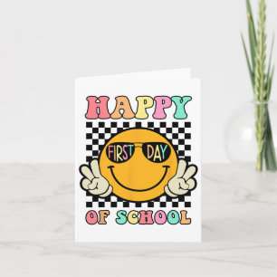 Hippie Happy First Day Of School For Teacher Kids  Card
