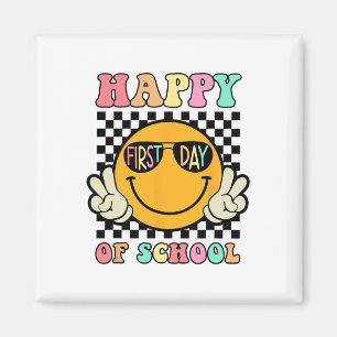 Hippie Happy First Day Of School For Teacher Kids Magnet