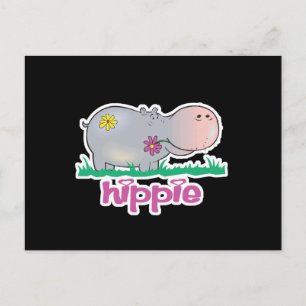 hippie hippo postcard