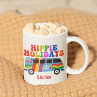 Hippie Holidays Cute Retro 70s Custom Christmas