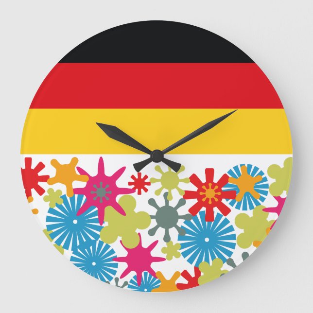 HIPPIE ICON BY MASANSER germany PXELAT Large Clock (Front)