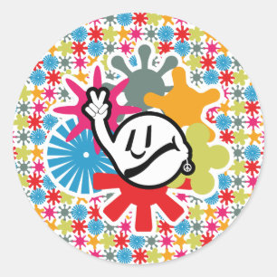 HIPPIE ICON lines ver 2023 BY MASANSER Classic Round Sticker