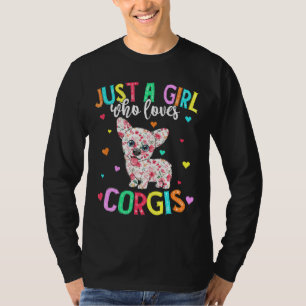 Hippie Just A Girl Who Loves Corgis Vintage T-Shirt
