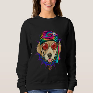 Hippie Labrador Retriever Tie Dye Peace Sign Psych Sweatshirt