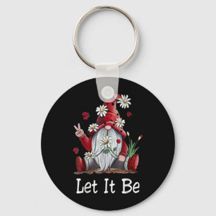 Hippie Let It Be Gnome Key Ring
