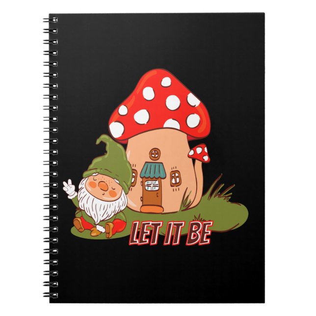 Hippie Let It Be Gnome Notebook (Front)