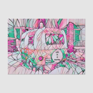 Hippie Life Is A Journey Pink Green Travel Trailer Tissue Paper