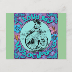 Hippie Look I Love My Velocipede T shirts, Mugs Postcard
