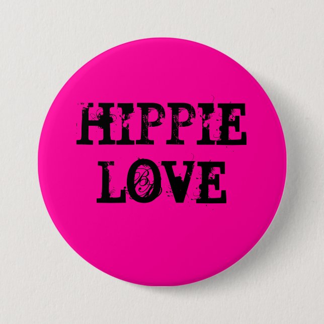 hippie love 7.5 cm round badge (Front)