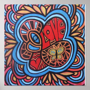 Hippie Love Acrylic Art Poster
