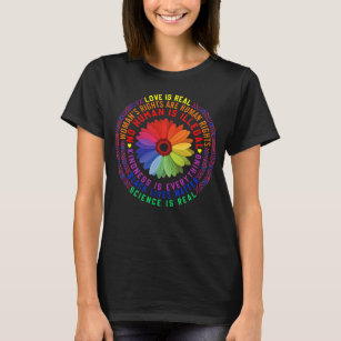 Hippie Love Is Real Science Is Real Black Lives Ma T-Shirt