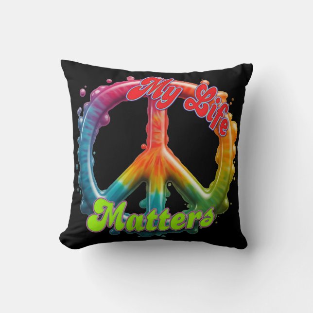 Hippie Love Peace Life Matters Custom  Cushion (Front)