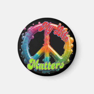 Hippie Love Peace Life Matters Custom Magnet