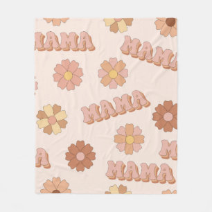 Hippie mama seamless pattern. Groovy background. M Fleece Blanket