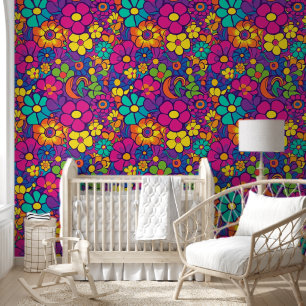 Hippie mod flowers 5 wallpaper