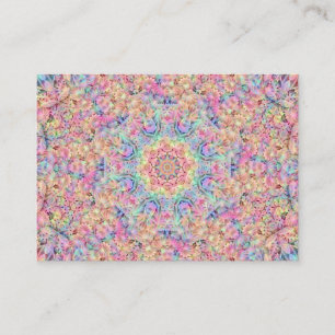 Hippie Pastel Colours Vintage Fractal Kaleidoscope Business Card