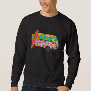 Hippie Peace Bus Retro Van Flowers Camper Summer Sweatshirt