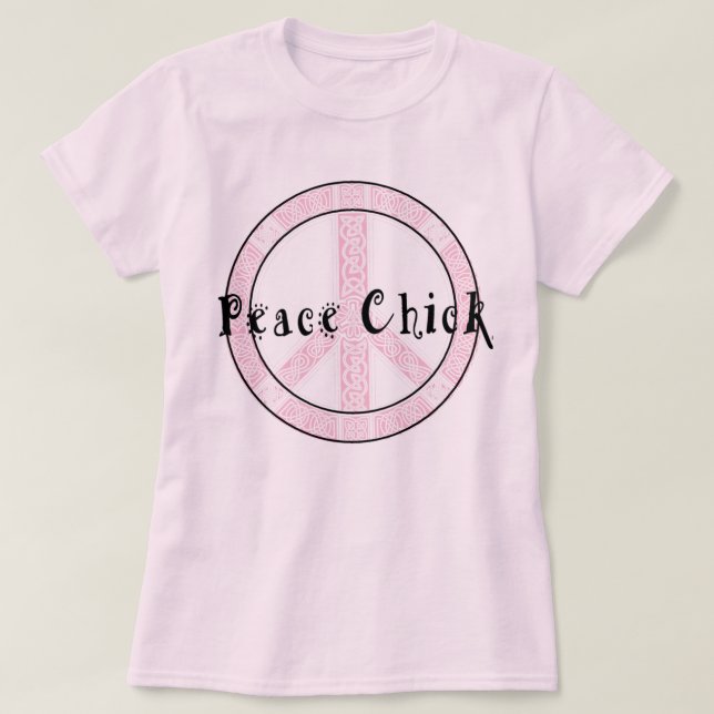 Hippie Peace Chick T-Shirt (Design Front)