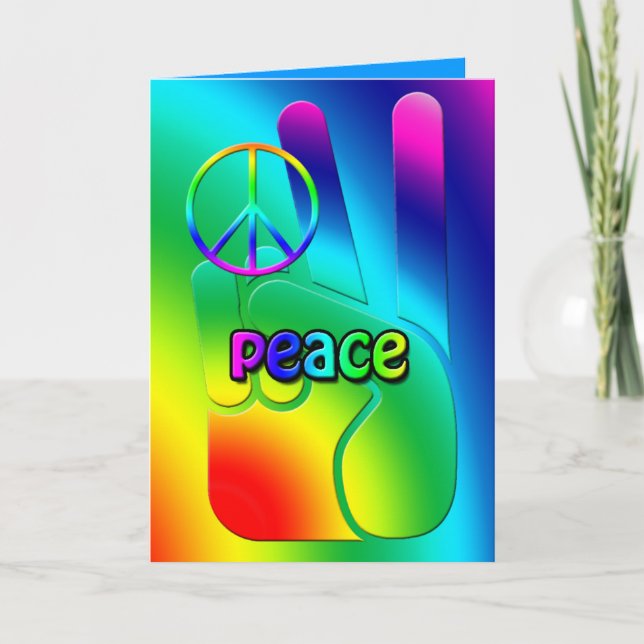 Hippie Peace Greeting Card (Front)