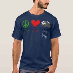 Hippie Peace Love Honey Badger T-Shirt