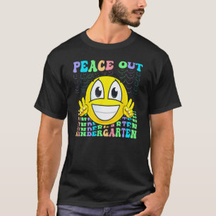 Hippie Peace Out Kindergarten Teacher Kid Last Day T-Shirt