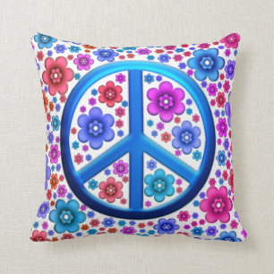 Hippie Peace Sign Cushion