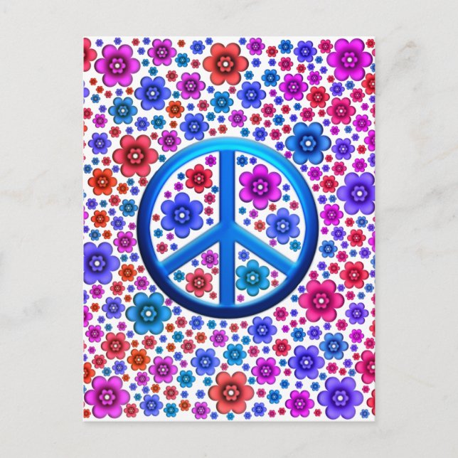 Hippie Peace Sign Postcard (Front)