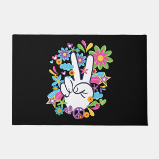 Hippie Peace Signs Doormat