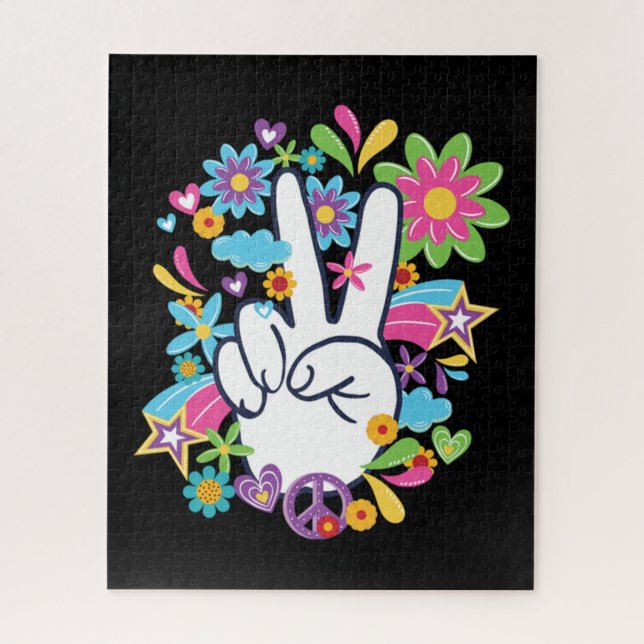 Hippie Peace Signs Jigsaw Puzzle (Vertical)