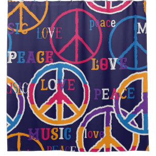Hippie Peace: Vibrant Symbol Design. Shower Curtain