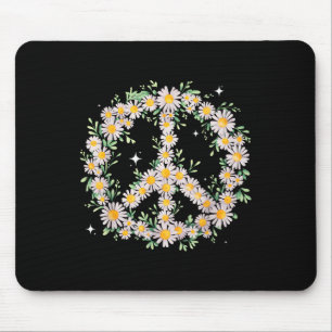 Hippie Peace Wildflower Daisies Flowers Graphic Da Mouse Pad