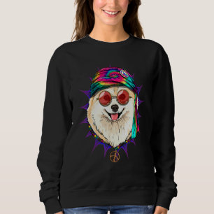 Hippie Pomeranian Tie Dye Peace Sign Psychedelic D Sweatshirt