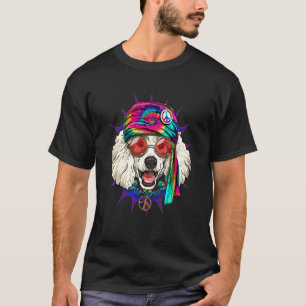 Hippie Poodle Tie Dye Peace Sign Psychedelic Pet D T-Shirt