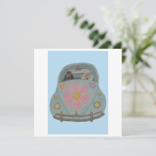 Hippie Poodles in their Flower Child Love Car