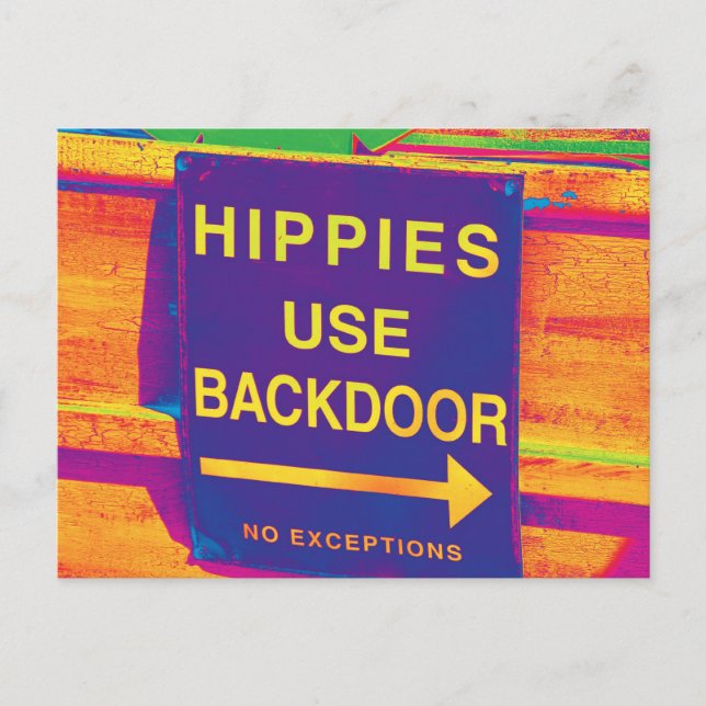 Hippie Postcard  Hippie Sign Hippie Colours Orange (Front)