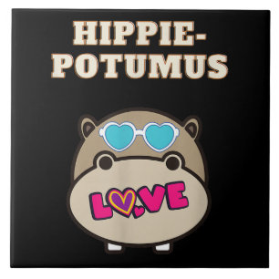 Hippie Potumus Baby Hippopotamus Lover Tile