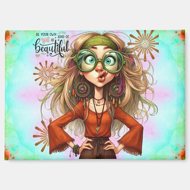 Hippie Quirky Beautiful Magnet (Front)
