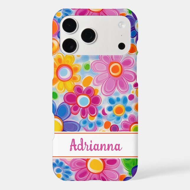 Hippie Retro Groovy Floral Personalised (Back)