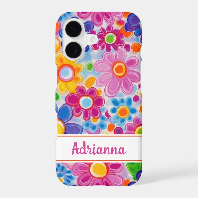 Hippie Retro Groovy Floral Personalised (Back)