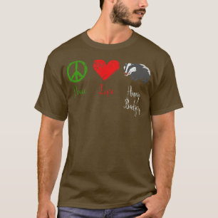 Hippie Retro Peace Love Honey Badger T-Shirt