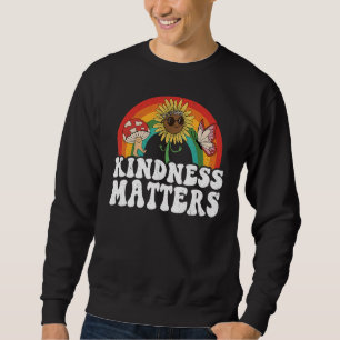 Hippie Retro Sunflower Rainbow Sped Teacher Kindne Sweatshirt