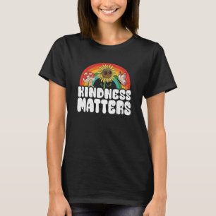 Hippie Retro Sunflower Rainbow Sped Teacher Kindne T-Shirt