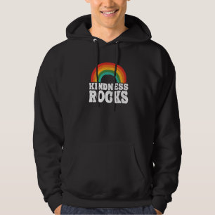 Hippie Retro Teacher Anti Bullying Rainbow Kindnes Hoodie