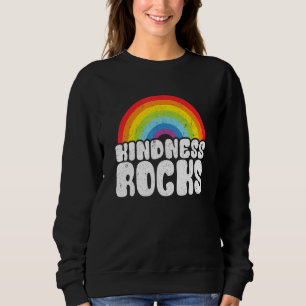 Hippie Retro Teacher Anti Bullying Rainbow Kindnes Sweatshirt