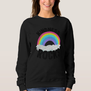 Hippie Retro Teacher Anti Bullying Rainbow Kindnes Sweatshirt