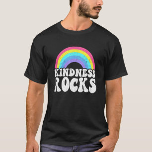 Hippie Retro Teacher Anti Bullying Rainbow Kindnes T-Shirt