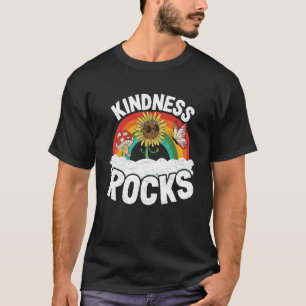 Hippie Retro Teacher Anti Bullying Rainbow Kindnes T-Shirt