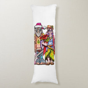Hippie Santa Couple Body Cushion