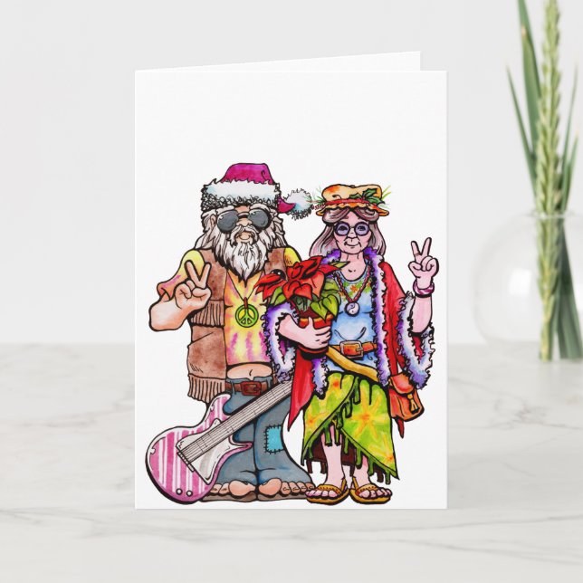 Hippie Santa Couple Card (Front)